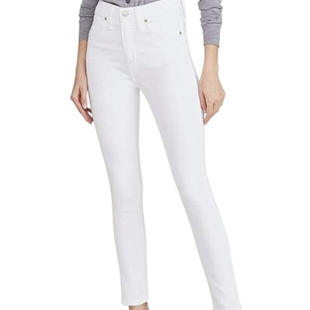 Madewell 30 10" high rise skinny stretch jeans pant white J2 3504